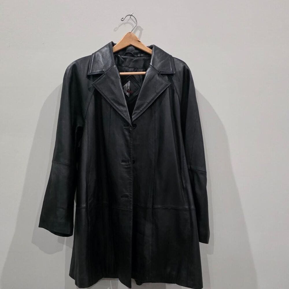 Tibor Leather Women's Black Coat